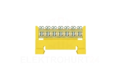 Listwa zaciskowa niska na szynę 7-torowa żółta TH35 E.4052