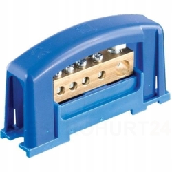Zacisk ochronny 1x35, 4x16 niebieski z pokrywą na szynę TH35 E.4124P