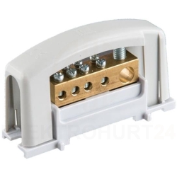 Zacisk prądowy 2xM8 szary z pokrywą na szynę TH35 E.4122SP