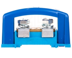 Zacisk ochronny 2x35mm2 niebieski z pokrywą na szynę TH35 E.4120P