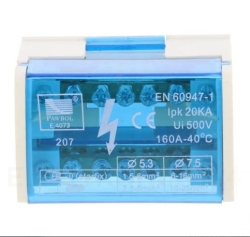 Blok rozdzielczy 100A 500V 2P 7-zaciskowy E.4073