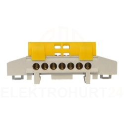 Listwa zaciskowa na szynę 7-torowa żółta TH35 IP20 E.4174