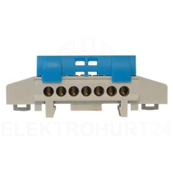 Listwa zaciskowa na szynę 7-torowa niebieska TH35 IP20 E.4170