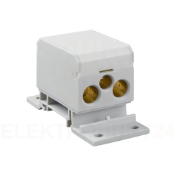 Blok rozdzielczy 4x4-70mm2 szary montaż płaski i na szynę TH DB4-S 48.32