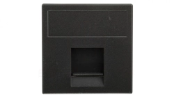 Simon Connect Płytka K45 gniazda teleinformatycznego pojedynczego RJ płaska z przesłoną czarny K76/14