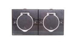 MOSAIC Pokrywa gniazda podwójna prostokątna Inox 089702