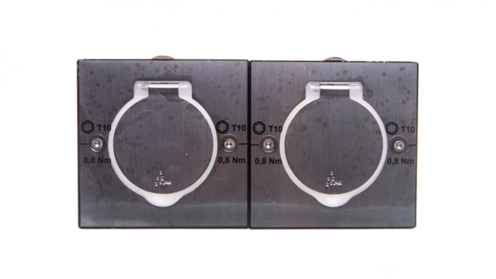 MOSAIC Pokrywa gniazda podwójna prostokątna Inox 089702