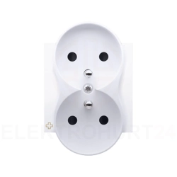 Simon 54 Pokrywa gniazda podwójnego z/u z przesłonami antybakteryjna biała DGZ2MZP/AB11