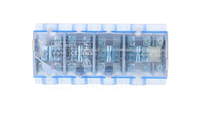 Odgałęźnik instalacyjny 4P 4x35mm2/10x25mm2 niebieski OBL 35/25-4 R35RW-01040000803 /10szt./
