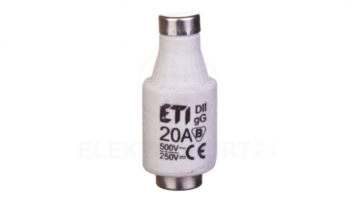 Wkładka bezpiecznikowa 20A DII gG / BiWtz 500V AC/ 250V DC E27 002312406 /5szt./