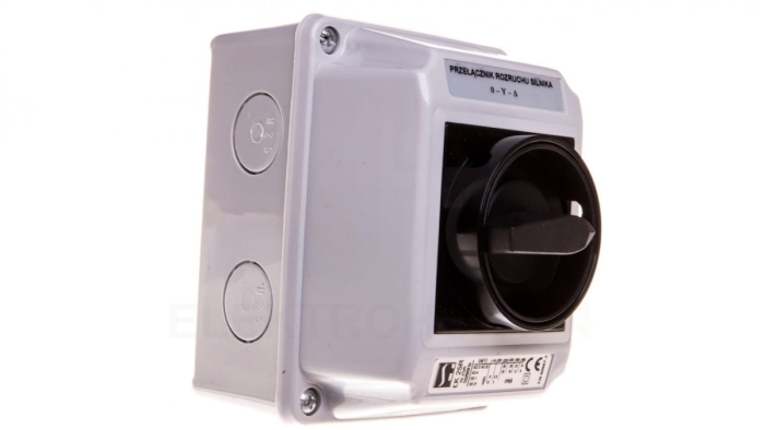 Łącznik krzywkowy gwiazda-trójkąt 3P 25A w obudowie zamykany ŁK25R-4.831OB2Z