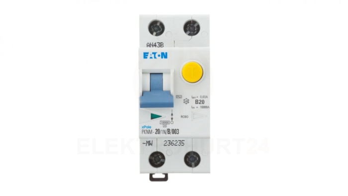 Wyłącznik różnicowo-nadprądowy 2P 20A B 0,03A typ AC PKNM 20/1N/B/003 236235