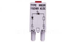 Moduł sygnaliacyjny LED dioda czerwona 110-230 V AC/DC MODUL L M63R SZARY 854855