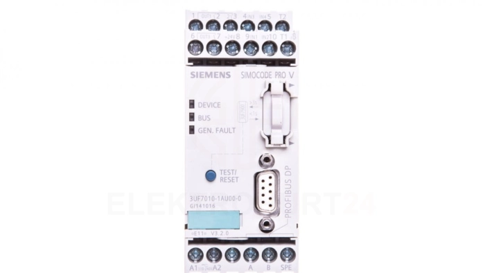 Elektroniczny moduł zabezpieczający silnik 4we/3wy 110-240V AC/DC PROFIBUS RS485 rozszerzeniowy 3UF7010-1AU00-0