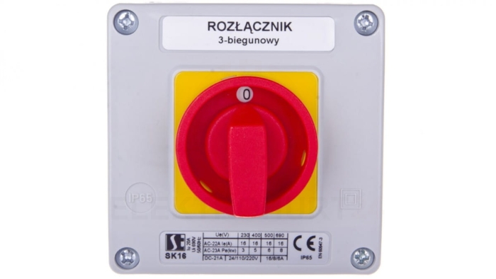 Łącznik krzywkowy 0-1 3P 16A w obudowie SK16-2.8211OB11ZC