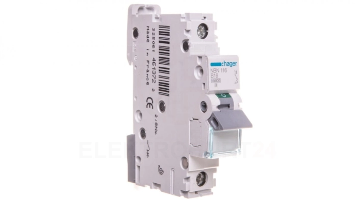 Wyłącznik nadprądowy 1P B 16A 10kA AC NBN116