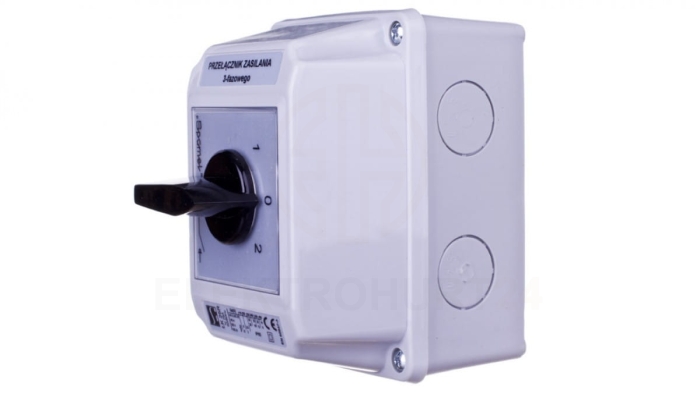 Łącznik krzywkowy 1-0-2 3P 25A w obudowie ŁK25R-3.8380\OB2