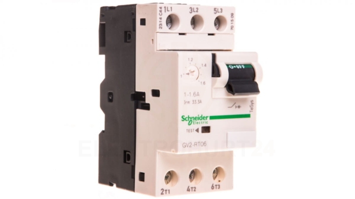 TeSys Deca Wyłącznik silnikowy 3P 0,55KW 1-1,6A GV2RT06