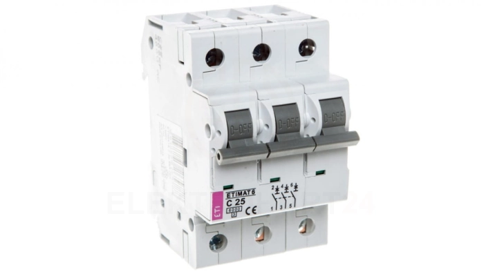 Wyłącznik nadprądowy 3P C 25A 6kA AC ETIMAT 6 002145518