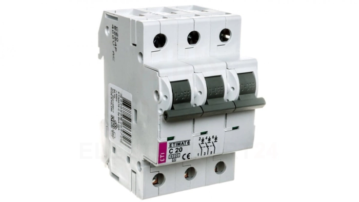 Wyłącznik nadprądowy 3P C 20A 6kA AC ETIMAT 6 002145517