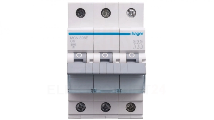 Wyłącznik nadprądowy 3P C 6A 6kA AC MCN306E