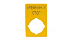 Tabliczka opisowa żółta prostokątna EMERGENCY STOP M22-XZK-GB99 216472