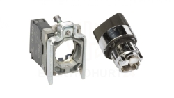 Przełącznik 2 położeniowy pokrętło 22mm czarny 1Z bez samopowrotu XB4BD21