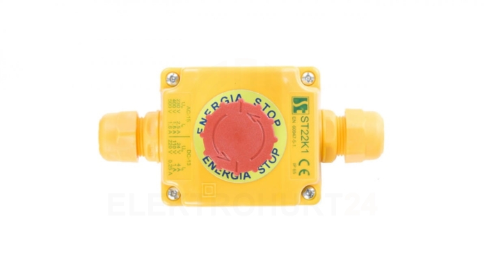 Kaseta z przyciskiem bezpieczeństwa przez obrót 1Z 1R IP65 ST22K108-2