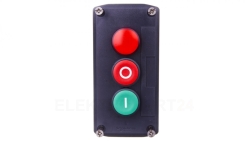 Kaseta sterownicza 3-otworowa I/O + lampka sygnalizacyjna czerwona 24V AC szara IP65 XALD363B