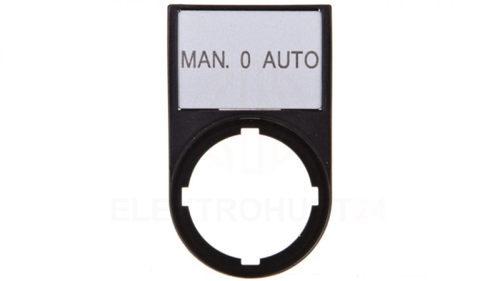 Tabliczka opisowa MAN-0-AUTO 50x30mm czarna 22mm prostokątna M22S-ST-GB12 216501