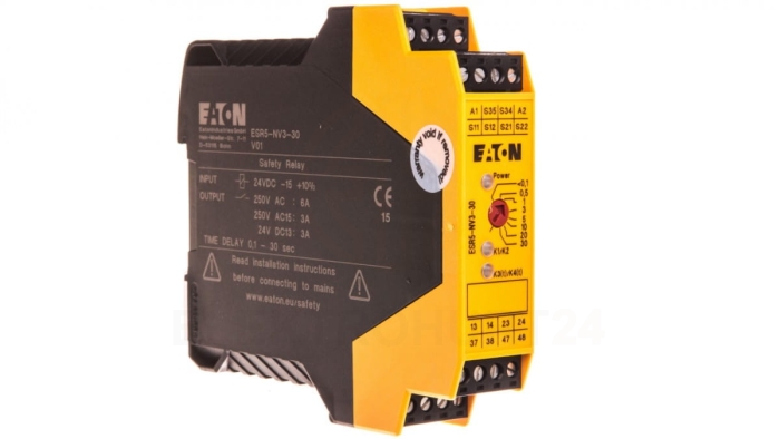 Przekaźnik bezpieczeństwa do przycisków bezpieczeństwa, drzwi ochronnych i barier optycznych 3Z 24V DC ESR5-NV3-30 118705