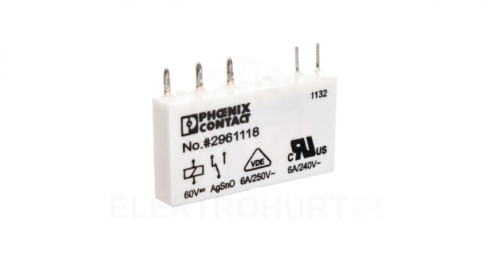 Przekaźnik miniaturowy 1P 6A AgSnO 60V DC REL-MR- 60DC/21 /10szt./2961118