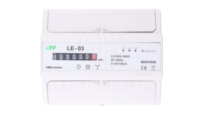 Licznik energii elektrycznej 3-fazowy 100A 230/400V z wyświetlaczem bębenkowym LE-03