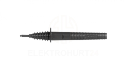 Sonda ostrzowa z gniazdem bananowym czarna WASONBLOGB1