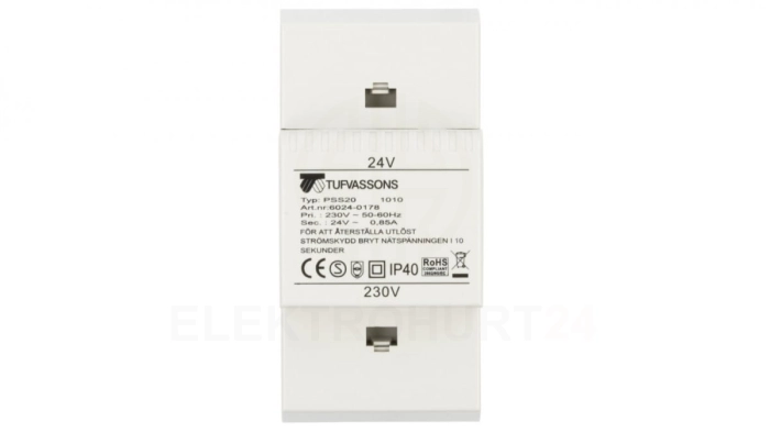 Transformator 1-fazowy modułowy PSS 20VA 230/24V 16024-0178