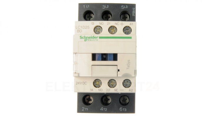 TeSys Deca Stycznik mocy 25A 3P 24V DC 1Z 1R LC1D25BD