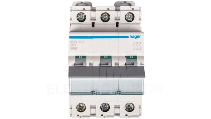 Wyłącznik nadprądowy 3P D 63A 10kA AC NDN363