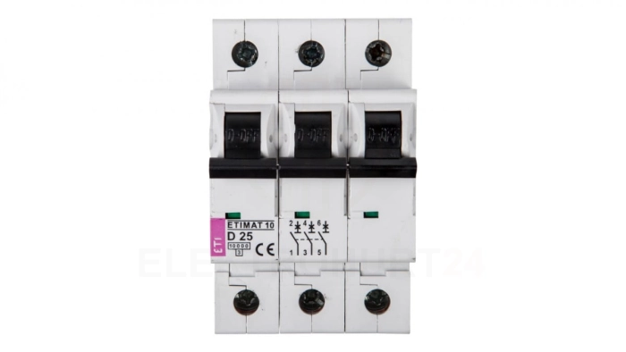 Wyłącznik nadprądowy 3P D 25A 10kA AC ETIMAT10 002155718