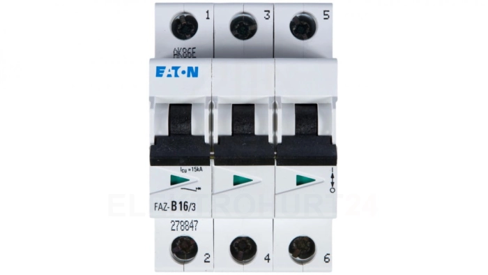 Wyłącznik nadprądowy 3P B 16A 15kA AC FAZ B16/3 278847