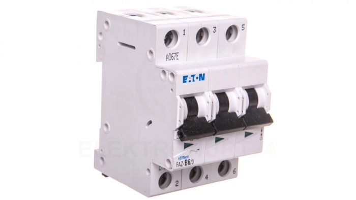 Wyłącznik nadprądowy 3P B 6A 15kA AC FAZ B6/3 278841