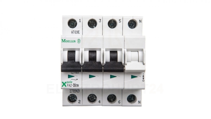 Wyłącznik nadprądowy 3+N C 6A 15kA AC FAZ C6/3N 278969
