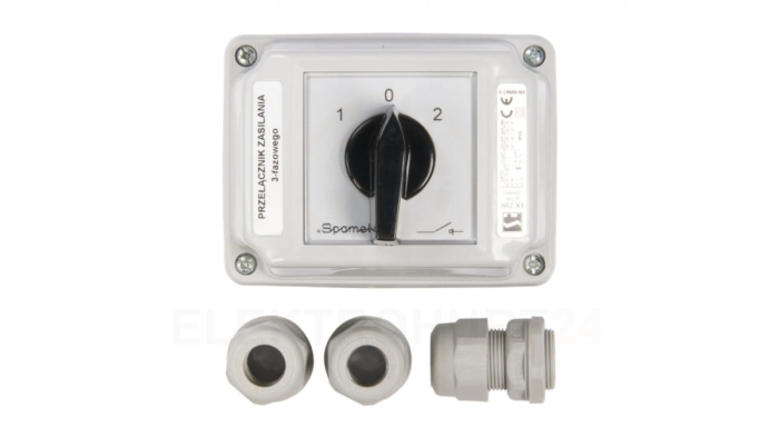 Łącznik krzywkowy 1-0-2 3P 25A w obudowie ŁK25R-3.8380OB3