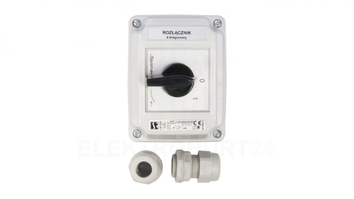 Łącznik krzywkowy 0-1 4P 16A w obudowie ŁK16R-2.8210OB2