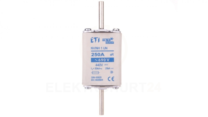 Wkładka bezpiecznikowa NH1 250A aR 690V M1UQ U-N 004333216