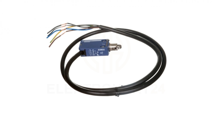 Wyłącznik krańcowy 1R 1Z migowy metal popychacz z rolką stalową kabel 1m XCMD2102L1