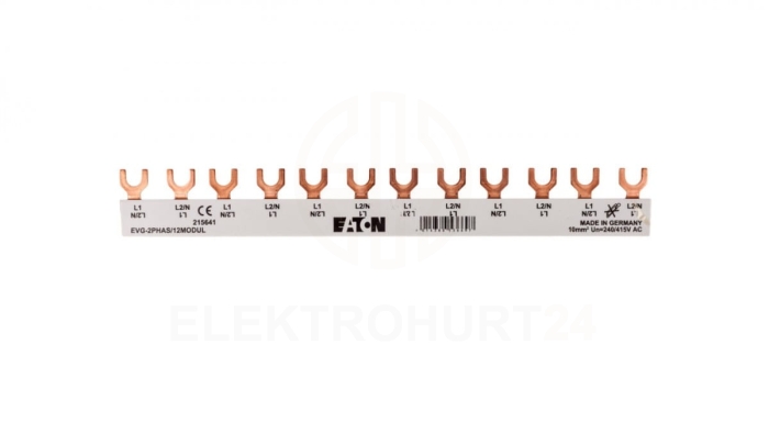 Szyna łączeniowa 2P 63A 10mm2 widełkowa (12 mod.) EVG-2PHAS/12MODUL 215641