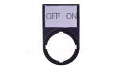 Tabliczka opisowa OFF-ON 50x30mm czarna prostokątna M22S-ST-GB10 216499