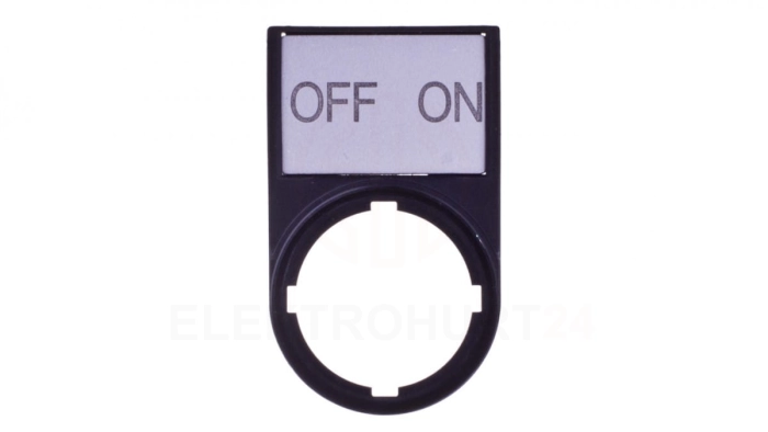 Tabliczka opisowa OFF-ON 50x30mm czarna prostokątna M22S-ST-GB10 216499
