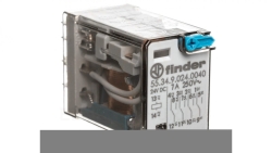 Przekaźnik miniaturowy 4P 7A 24V DC przycisk testujący mechaniczny wskaźnik zadziałania AgNi 55.34.9.024.0040