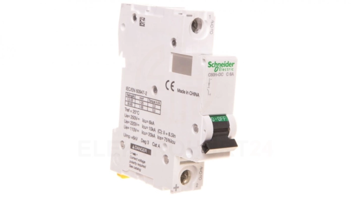 Wyłącznik prądu stałego C60H-DC 1P 6A C 250V DC A9N61506